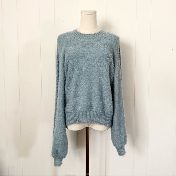 Show Me Your Mumu Vienna Sweater in Frosty Blue Knit Small Winter Holiday - Picture 7 of 11